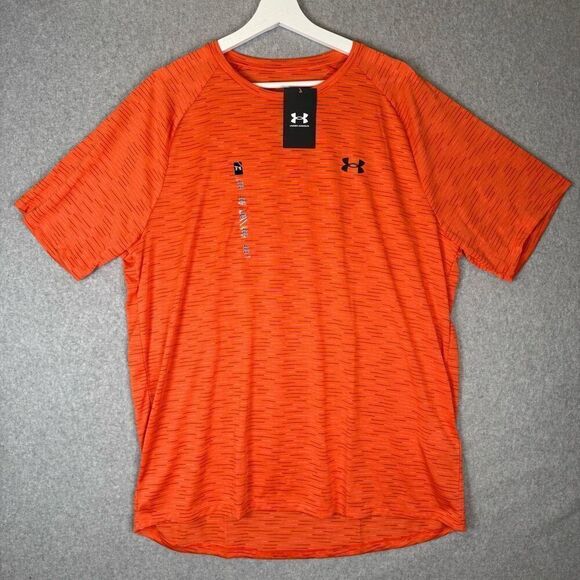 Under Armour Mens Size XL Loose Pullover Tech Tee Shirt Orange Short Sleeves NWT - Picture 1 of 8